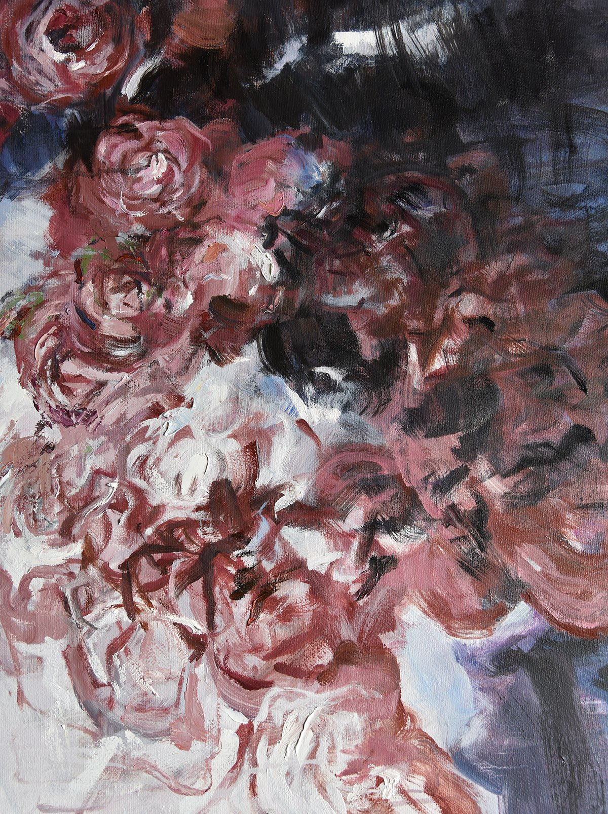 Vertical Abstract Flower Oil Painting #LX80B